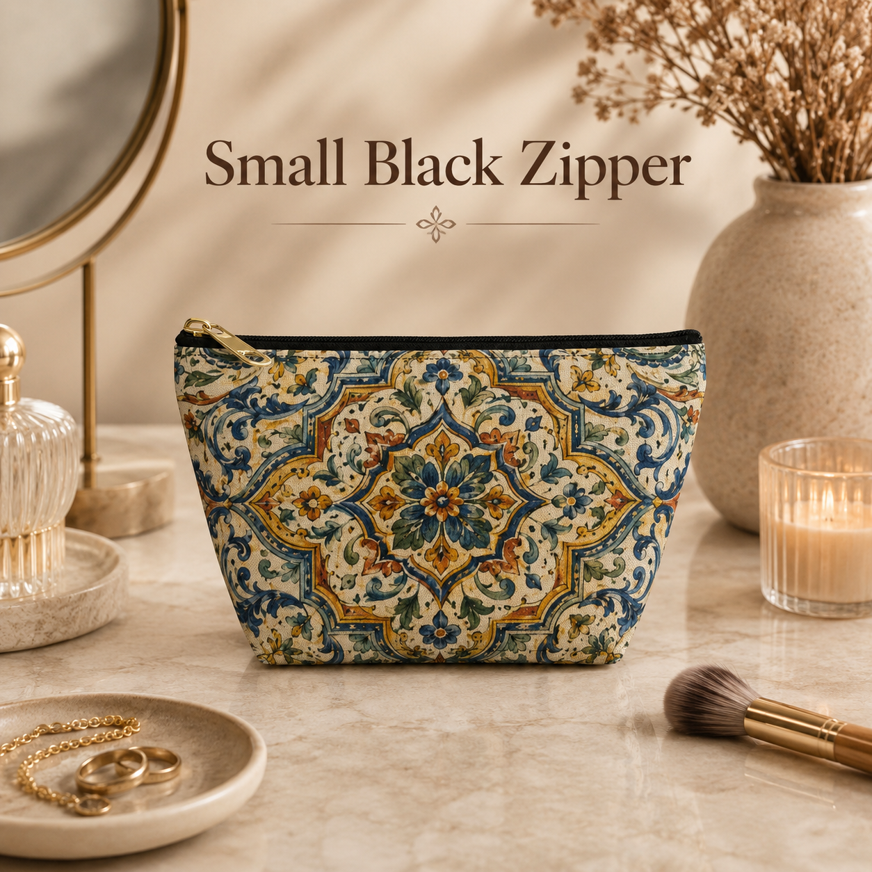 Moroccan Spanish T-Bottom Makeup Bag