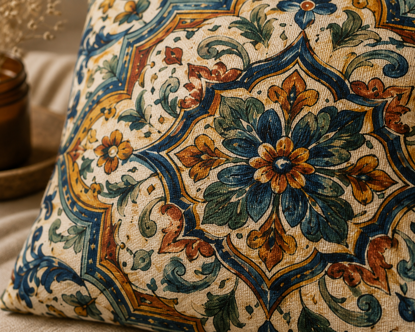 Moroccan Spanish Pillow Case Cover