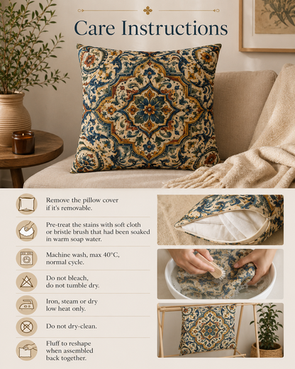 Moroccan Spanish Pillow Case Cover