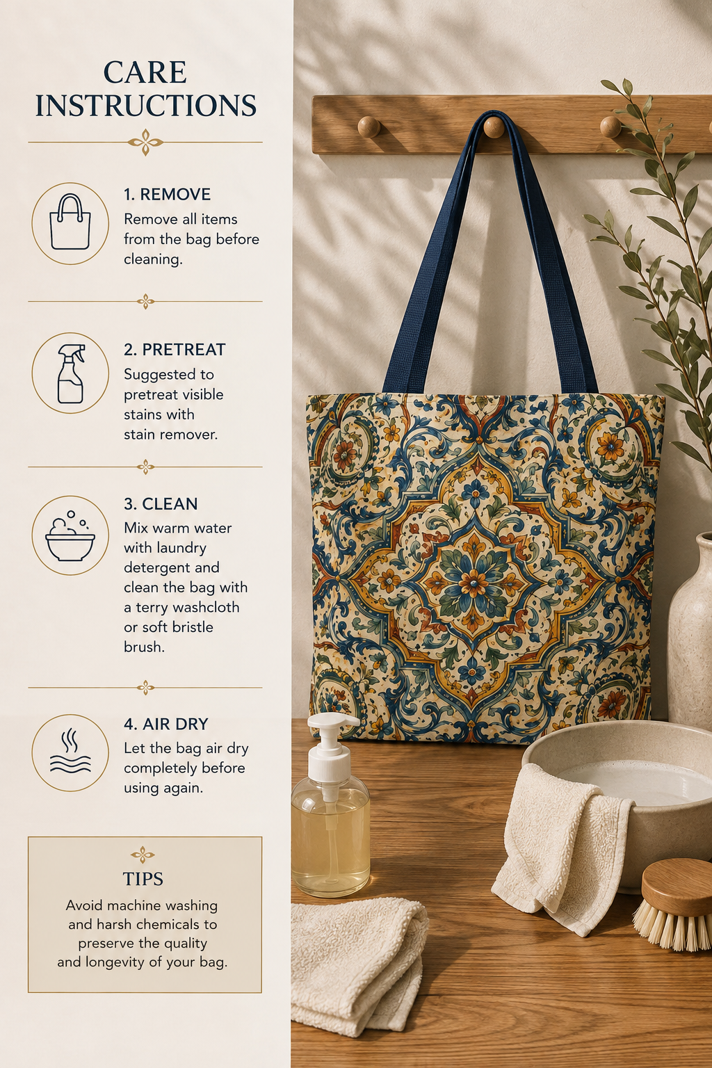 Moroccan Spanish Full Art Tote Bag