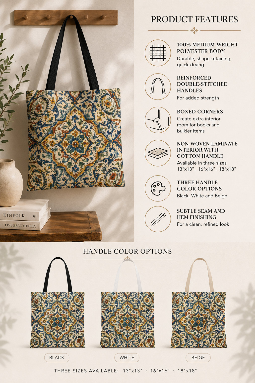 Moroccan Spanish Full Art Tote Bag
