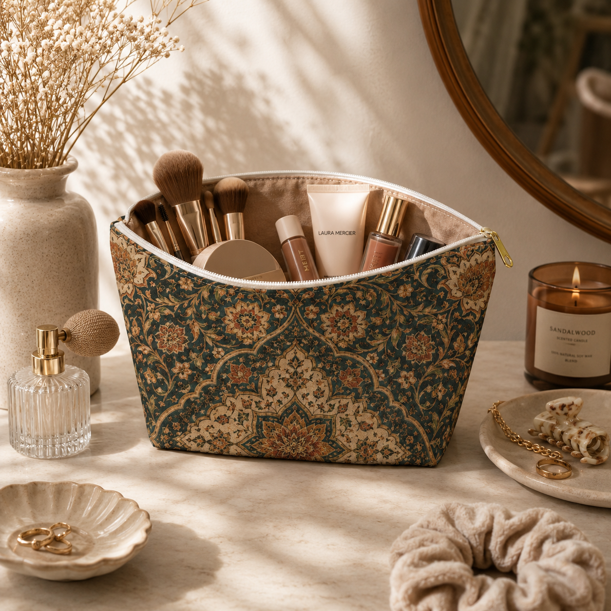 Ornate Moroccan Makeup Cosmetic Bag