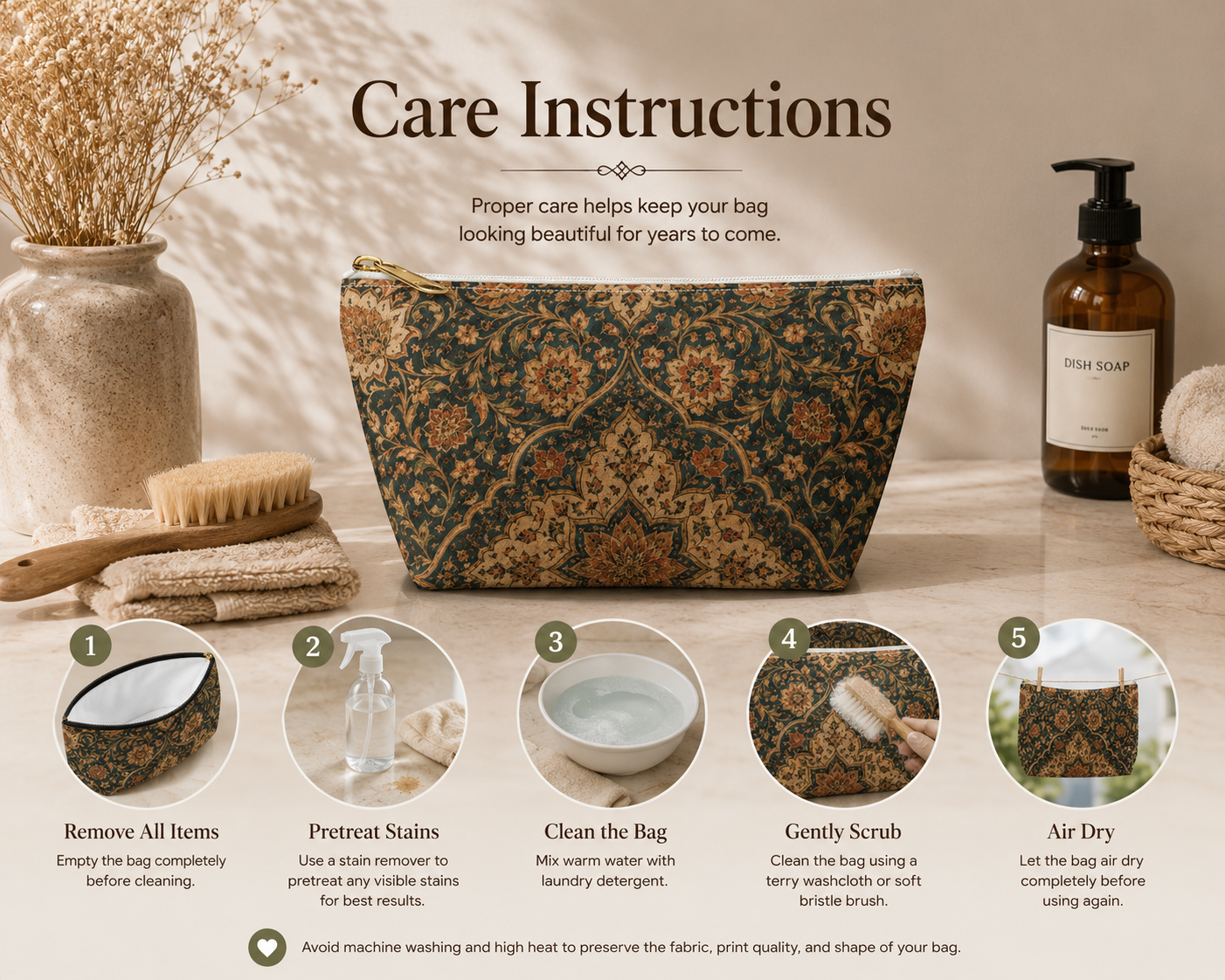 Ornate Moroccan Makeup Cosmetic Bag