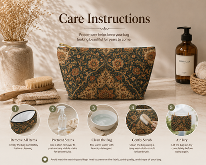 Ornate Moroccan Makeup Cosmetic Bag