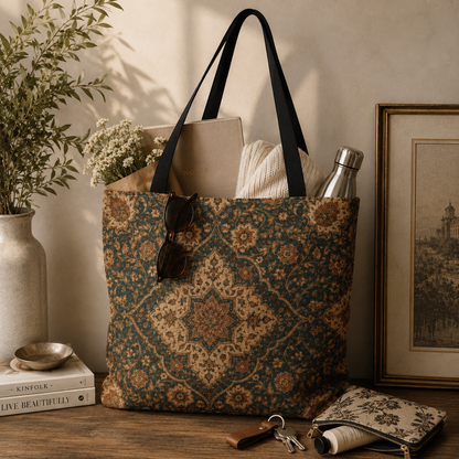 Ornate Moroccan Full Art Canvas Tote Bag