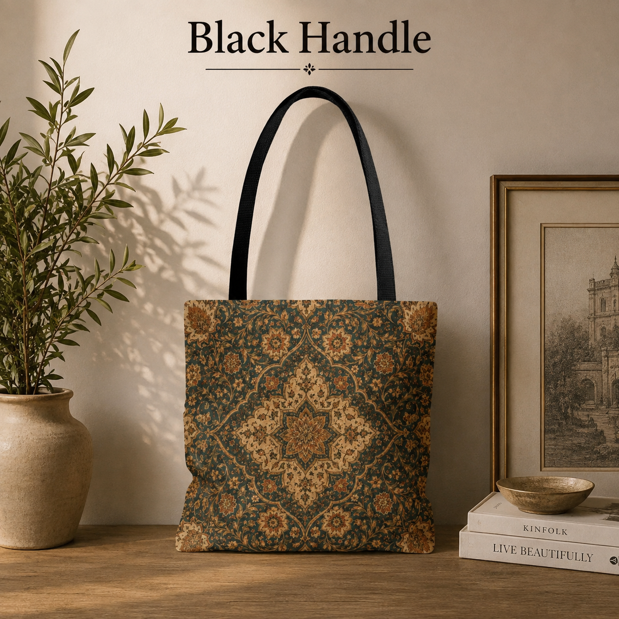 Ornate Moroccan Full Art Canvas Tote Bag