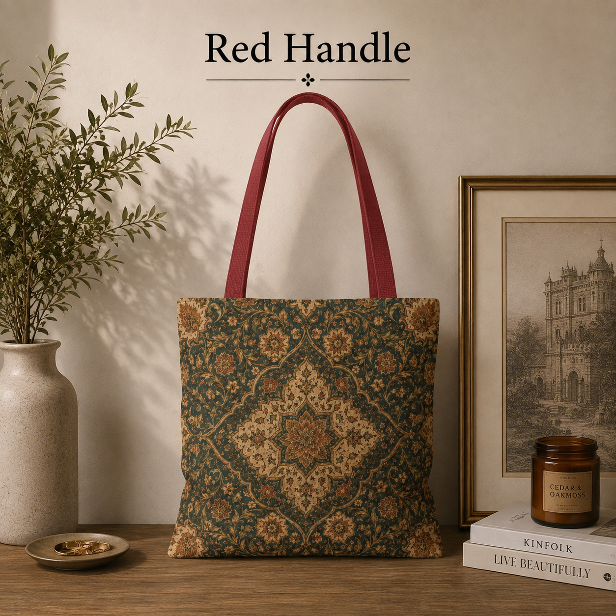 Ornate Moroccan Full Art Canvas Tote Bag