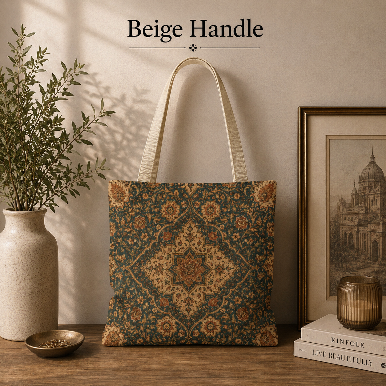 Ornate Moroccan Full Art Canvas Tote Bag