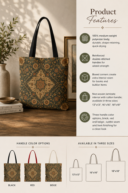Ornate Moroccan Full Art Canvas Tote Bag
