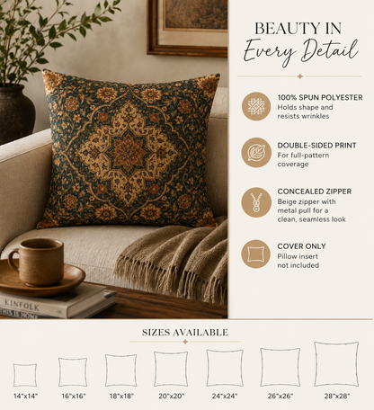 Ornate Moroccan Decorative Pillow Cover