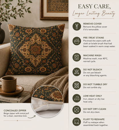 Ornate Moroccan Decorative Pillow Cover