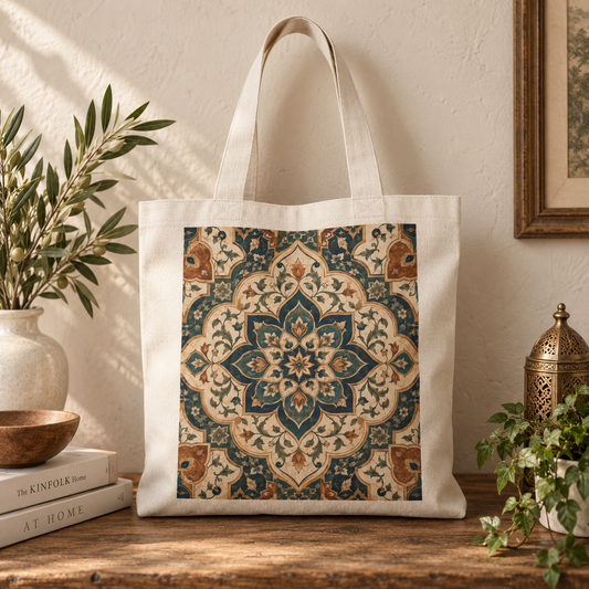 100% Cotton Elaborate Moroccan Canvas Tote Bag