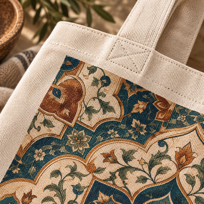 100% Cotton Elaborate Moroccan Canvas Tote Bag