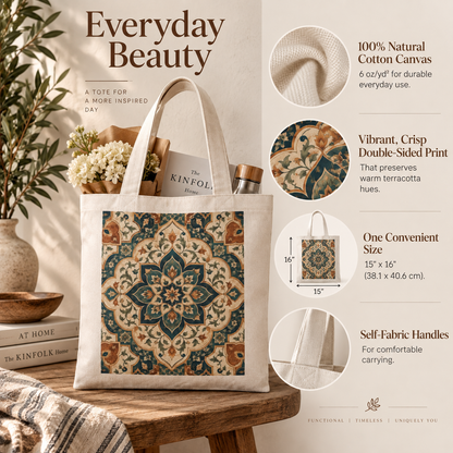 100% Cotton Elaborate Moroccan Canvas Tote Bag