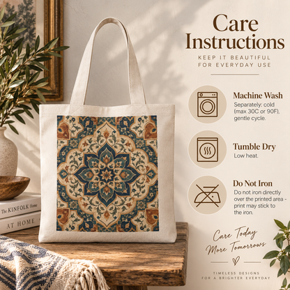 100% Cotton Elaborate Moroccan Canvas Tote Bag