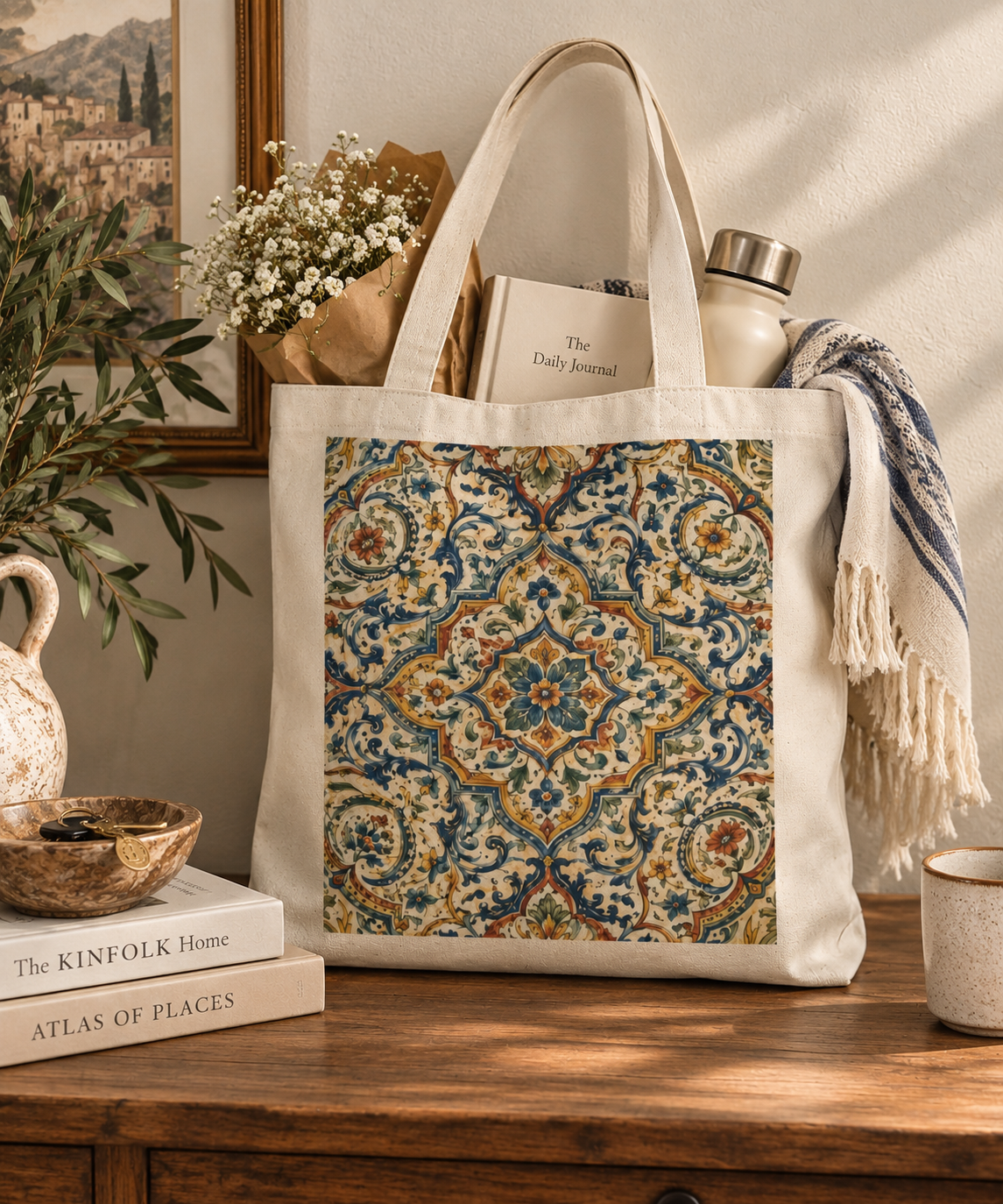 100% Cotton Exquisite Moroccan Canvas Tote Bag