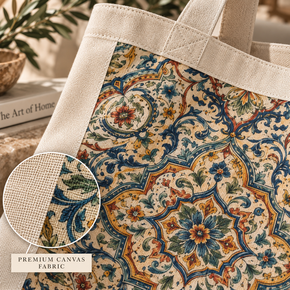100% Cotton Exquisite Moroccan Canvas Tote Bag