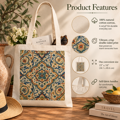 100% Cotton Exquisite Moroccan Canvas Tote Bag