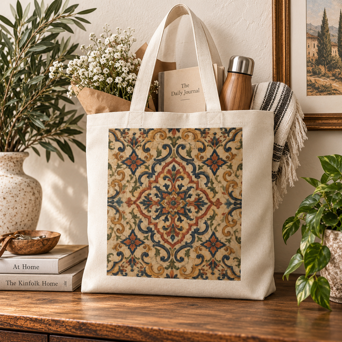 100% Cotton Moroccan Canvas Tote Bag