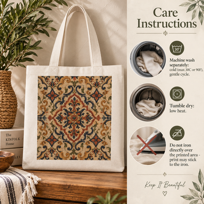 100% Cotton Moroccan Canvas Tote Bag
