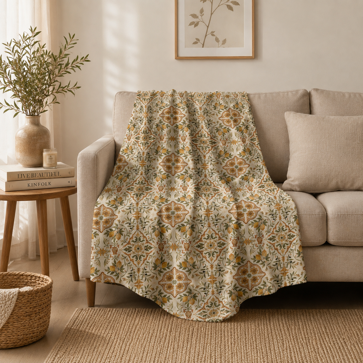 Mediterranean Moroccan Plush Microfiber Blanket