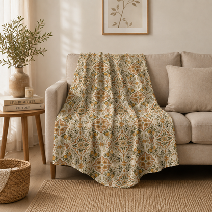 Mediterranean Moroccan Plush Microfiber Blanket