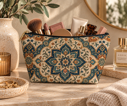 Elaborate Moroccan Mandala Makeup Bag