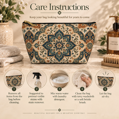 Elaborate Moroccan Mandala Makeup Bag