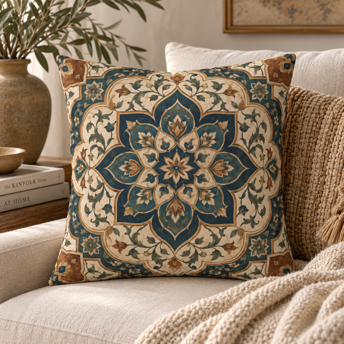 Elaborate Moroccan Throw Pillow Cover