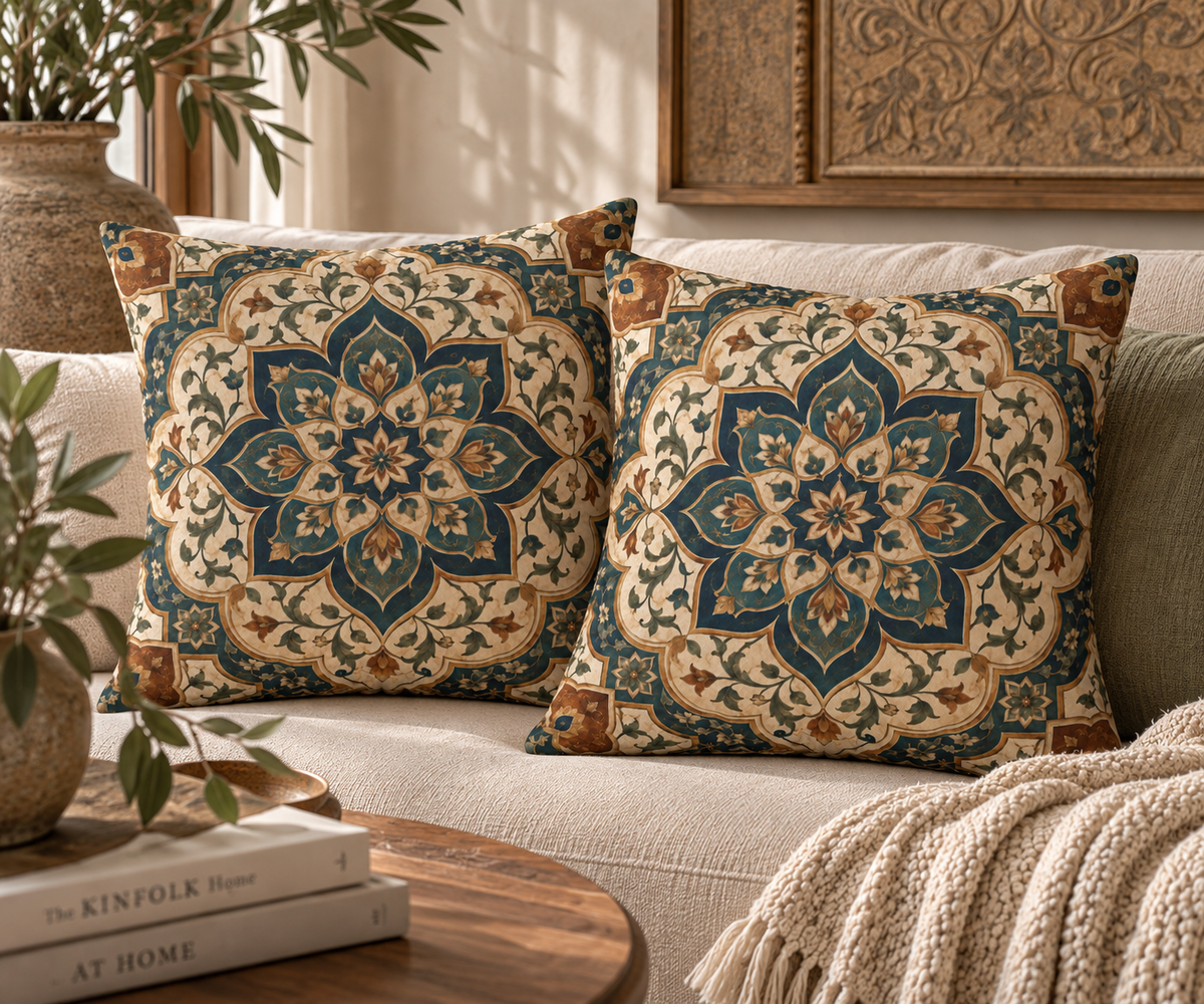 Elaborate Moroccan Throw Pillow Cover