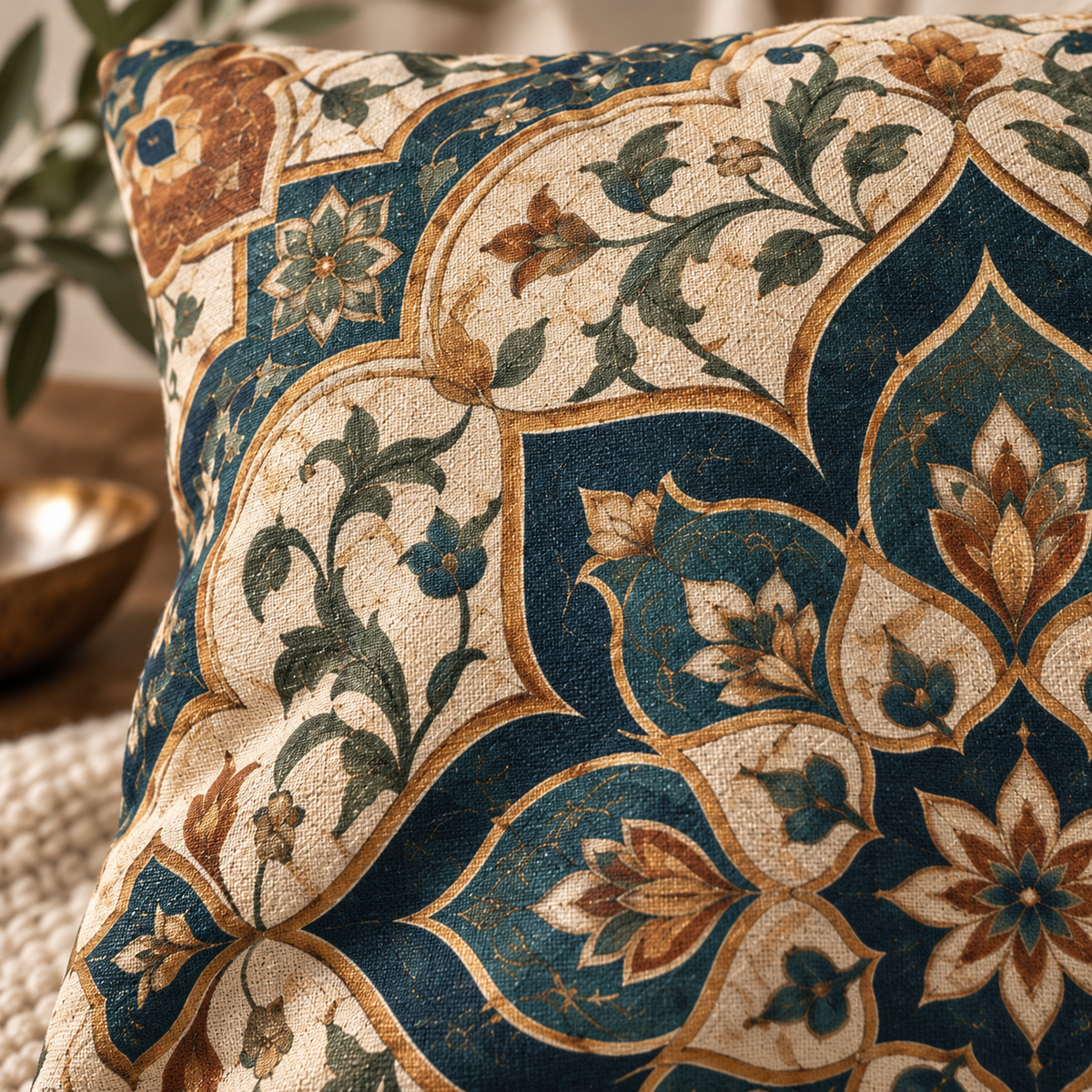 Elaborate Moroccan Throw Pillow Cover