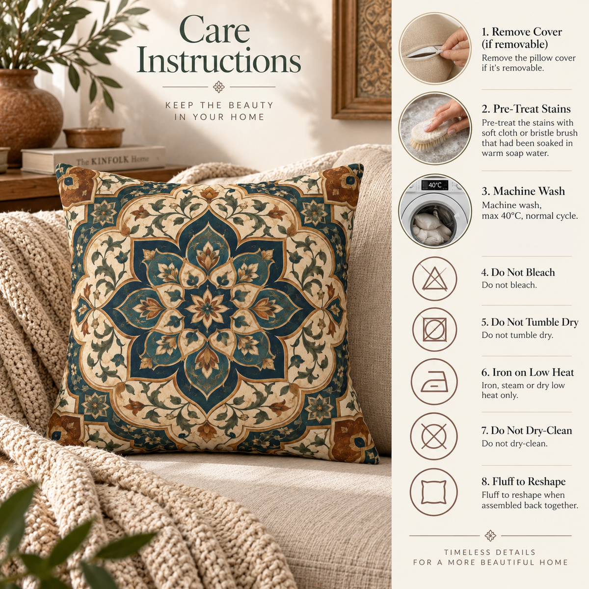 Elaborate Moroccan Throw Pillow Cover