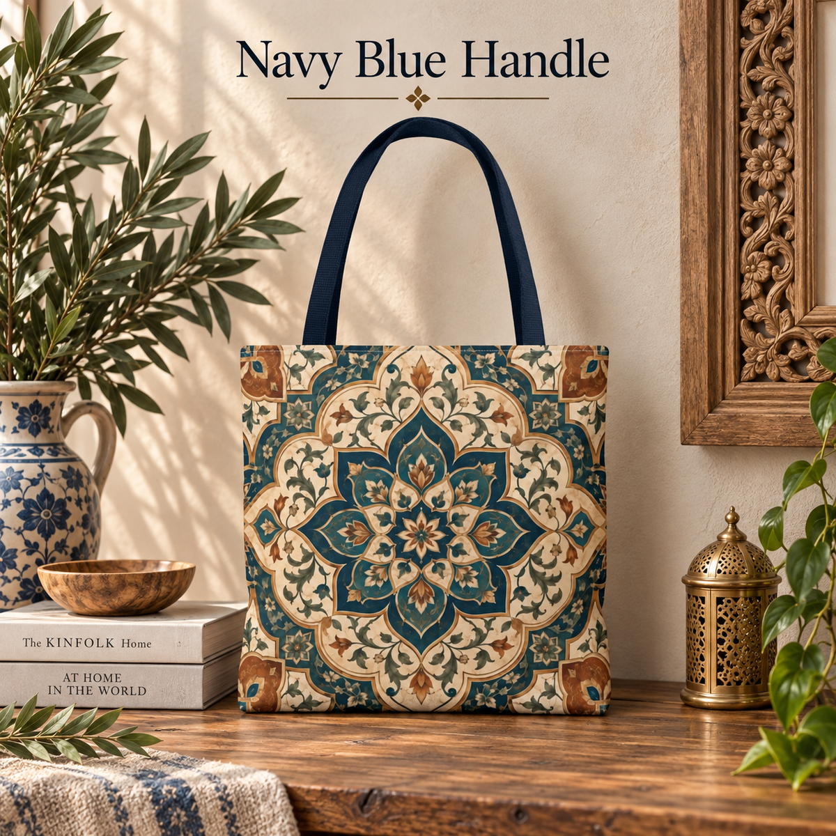 Full Art Elaborate Moroccan Canvas Tote Bag