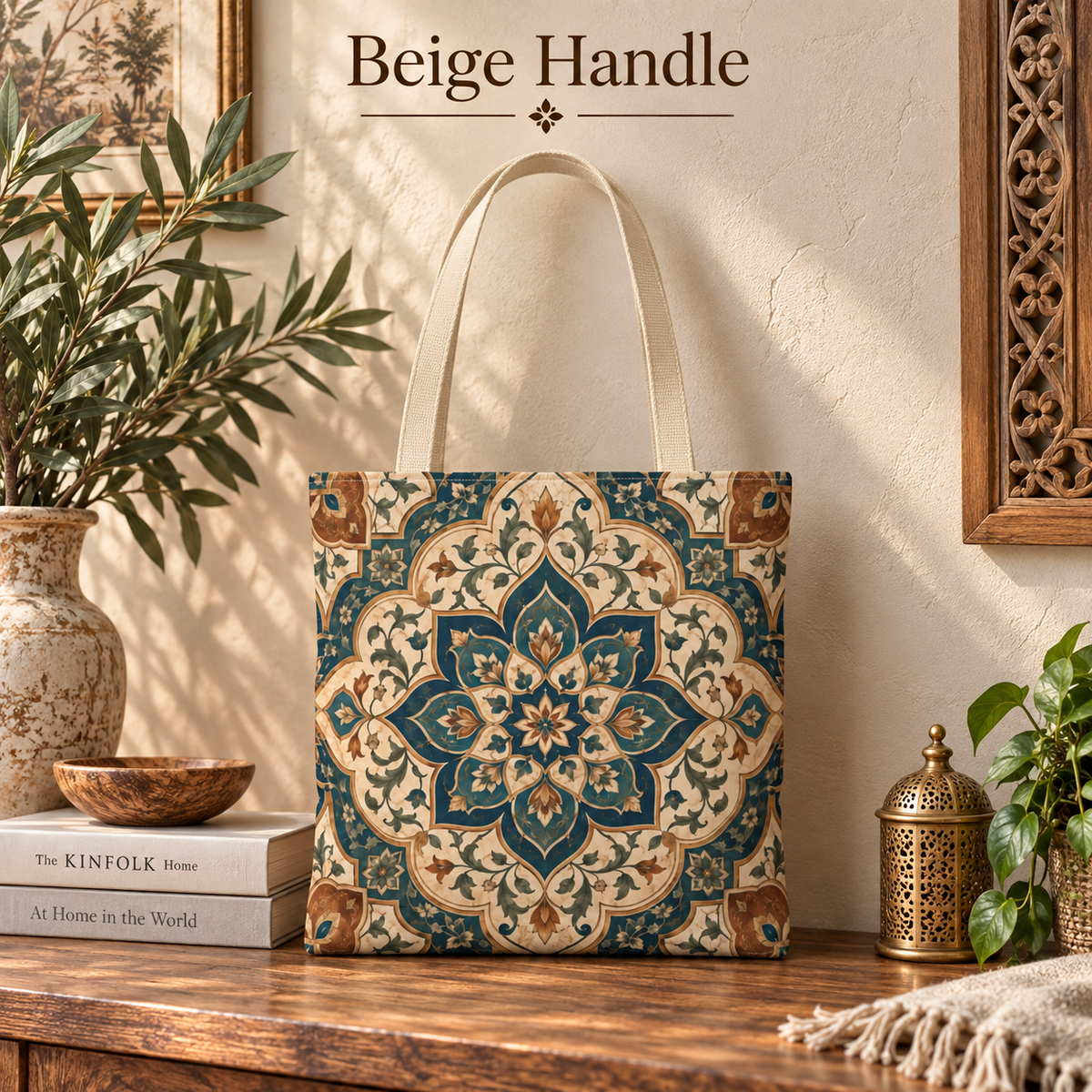 Full Art Elaborate Moroccan Canvas Tote Bag