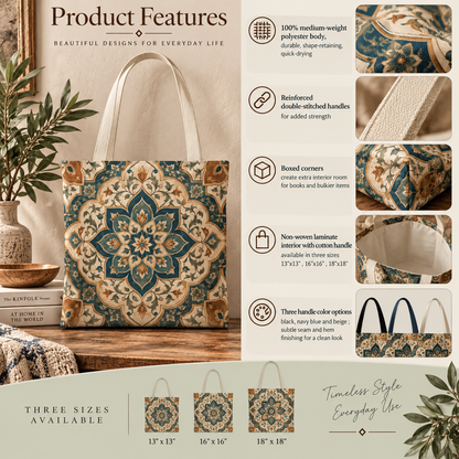 Full Art Elaborate Moroccan Canvas Tote Bag