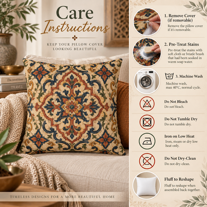 Moroccan Ornate Traditional Pillow Cover