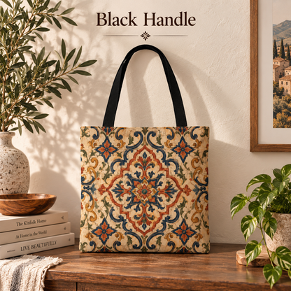 Full Art Moroccan Ornate Traditional Canvas Tote Bag