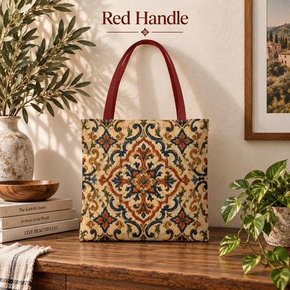 Full Art Moroccan Ornate Traditional Canvas Tote Bag