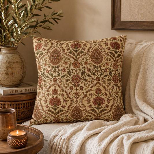 Moroccan Rose Traditional Pillow Cover