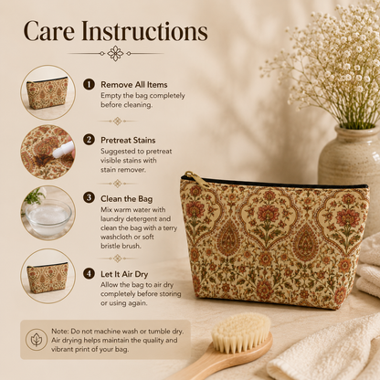 Moroccan Rose Traditional Elephant Makeup Bag