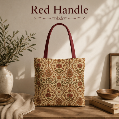 Full Art Moroccan Rose Traditional Canvas Tote Bag