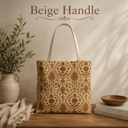 Full Art Moroccan Rose Traditional Canvas Tote Bag