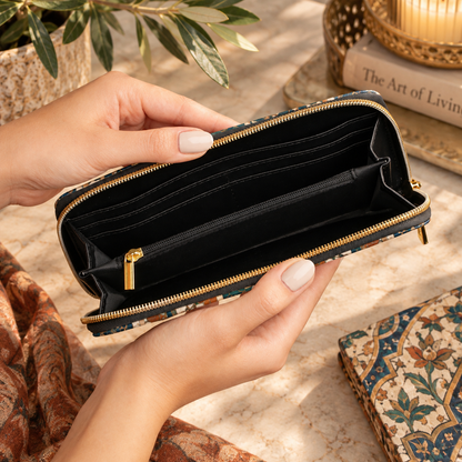 Moroccan Chevron Oriental Zipper Wallet