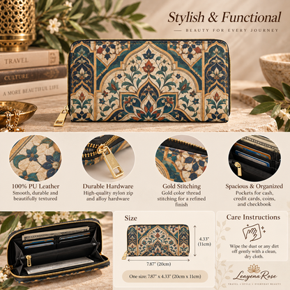 Moroccan Chevron Oriental Zipper Wallet