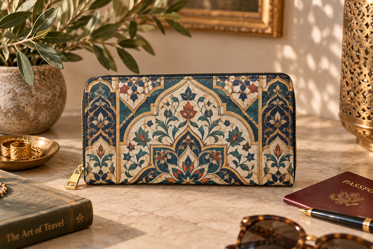 Moroccan Chevron Oriental Zipper Wallet