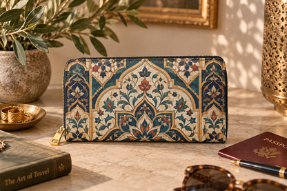 Moroccan Chevron Oriental Zipper Wallet