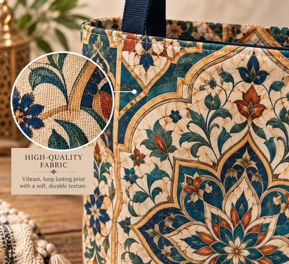 Full Art Moroccan Chevron Oriental Canvas Tote Bag
