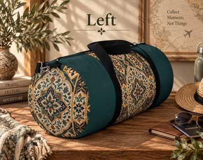 Moroccan Teal Chevron Oriental Gym Duffel Bag