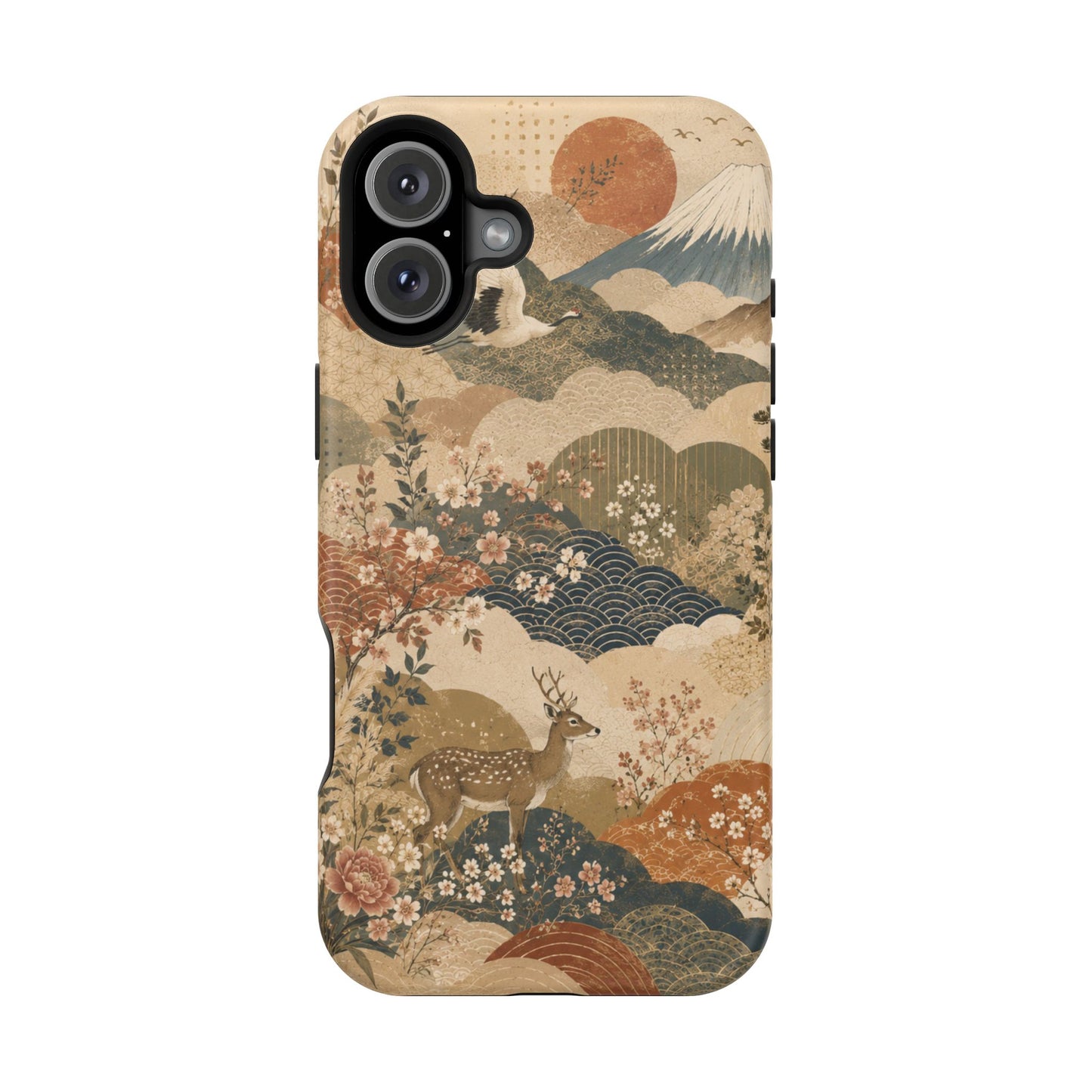 Vintage Japanese Animal Landscape Magnetic Impact-Resistant iPhone Cases