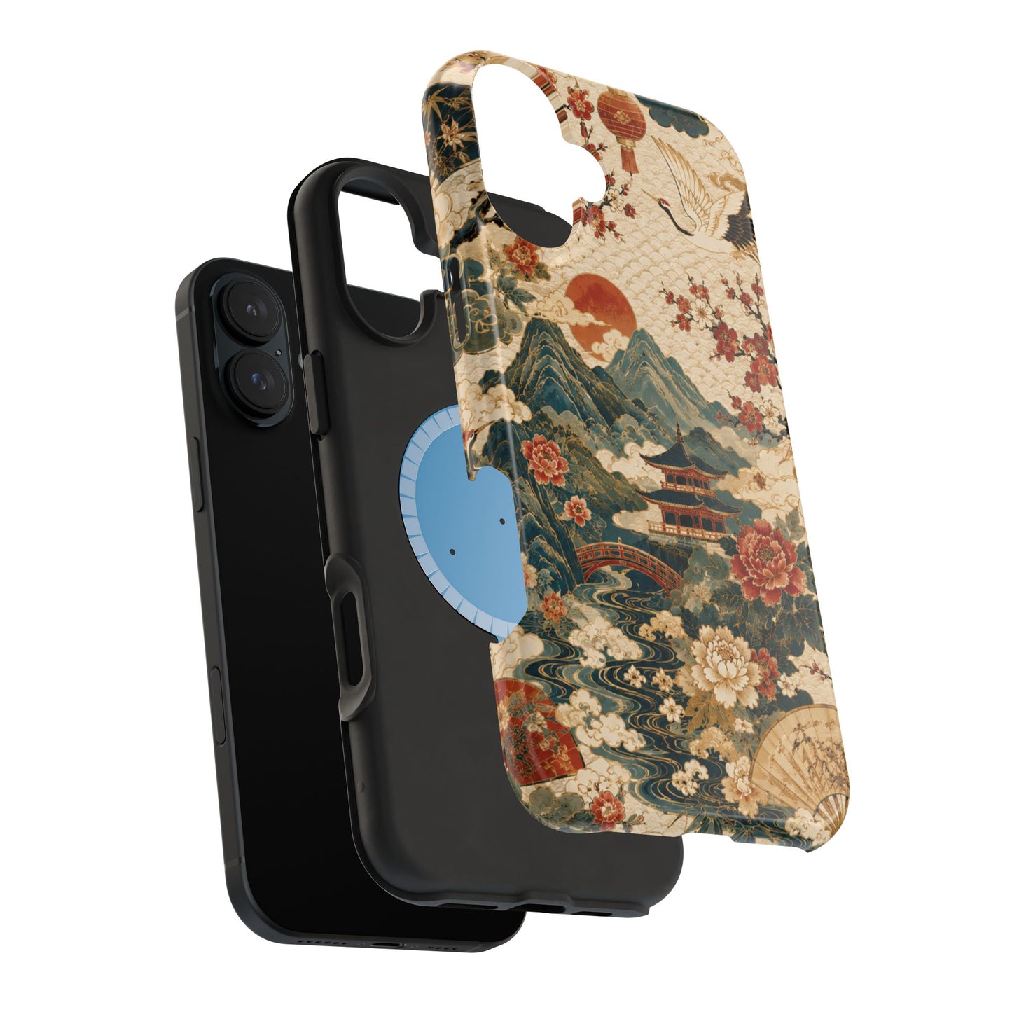 East Asian Vintage Landscape iPhone Case | Magnetic Impact-Resistant Case